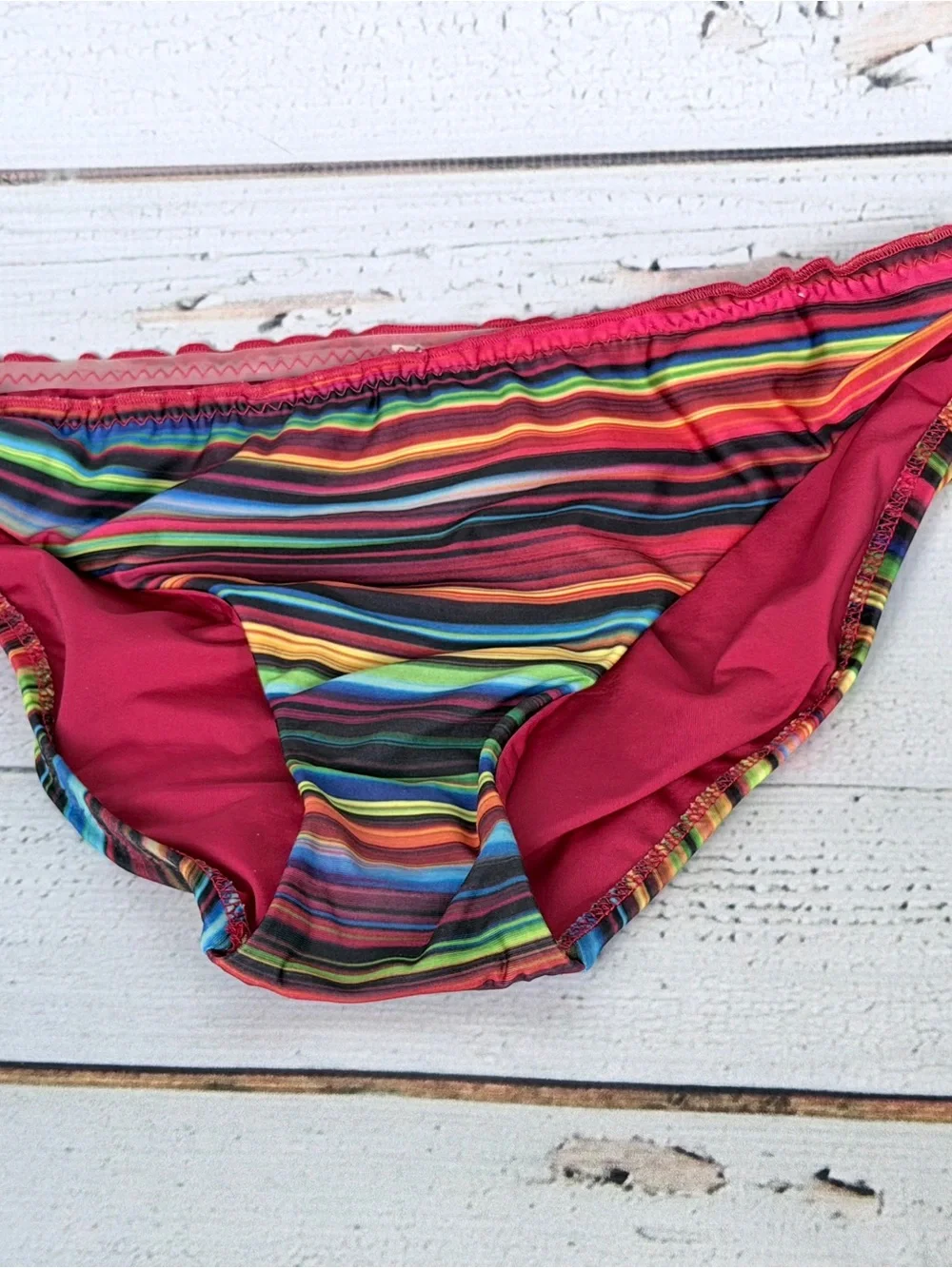 BECCA Multicolor Striped Tankini Top and Bikini Bottoms